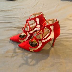 Red strapping heels